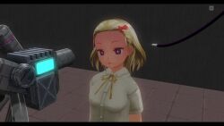 3d animated beam before_and_after blonde_hair bow bow_tie brain_injection cables crossed_eyes custom_maid_3d_2 dazed drool empty_eyes femsub glowing hair_ornament heavy_eyelids momo-chan_(uni) open_mouth original school_uniform short_hair skirt sleeping sleepy standing standing_at_attention tech_control tongue tongue_out uni_(artist) video wires yellow_eyes