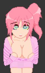  animated animated_eyes_only animated_gif breasts cradily_(manipper) crystal_(zko) female_only femsub large_breasts long_hair manip original pink_hair pixel_art ponytail ring_eyes zko 