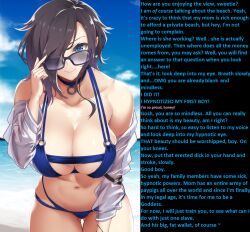 ark_royal_(azur_lane) azur_lane beach breasts caption caption_only d_kurouri female_only femdom financial_domination large_breasts leaning_forward looking_at_viewer male_pov malesub manip polishguy_(manipper) pov pov_sub swimsuit text