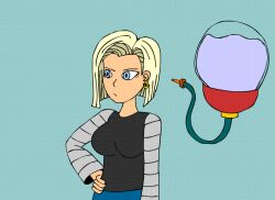  android_18 animated animated_gif blonde_hair blue_eyes brain brain_injection brain_sucking brainless breasts crossed_eyes dragon_ball droidmaster3000 drool earrings external_brain female_only femsub happy_trance jewelry large_breasts lobotomy open_mouth short_hair simple_background smile solo unfocused_eyes 