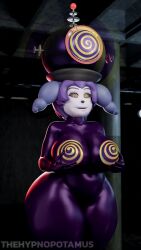 3d animal_ears animated_gif antenna ayuko_(jcroth) clothed_exposure femsub furry happy_trance helmet holding_breasts hourglass_figure hypnotic_breasts hypnotized_hypnotist large_breasts latex nintendo original pokemon pokemon_(creature) purple_hair smile spiral spiral_eyes swaying tech_control thehypnopotamus watermark wide_hips yellow_eyes