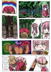  ass ass_focus ass_worship bent_over blue_eyes border comic elizabethwhitfujoshi english_text eyebrows_visible_through_hair female_only femdom femsub flower flower_in_hair forest ganguro hair_ornament hypnotic_ass instant_loss kaa_eyes kirara_habu multicolored_hair multiple_girls nana_hiiragi open_mouth panties purple_eyes school_uniform skirt snake spiral spiral_eyes symbol_in_eyes talentless_nana text thigh_gap thighhighs thighs tongue tongue_out twintails underwear uniform yuri 