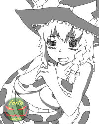  bottomless breasts coils dazed disney femsub greyscale happy_trance hat hypnotic_eyes jgbreaker kaa long_hair marisa_kirisame monochrome nipples nude ring_eyes snake the_jungle_book topless touhou witch witch_hat 