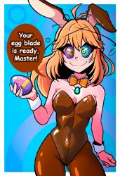  blonde_hair bunnysuit disguised_hypnotist female_only femsub fiora_(xenoblade) happy_trance kaa_eyes multicolored_eyes nintendo rainbow_eyes text xenoblade_chronicles 