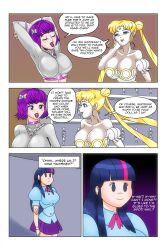  blonde_hair blue_eyes bow cleavage comic crossover doll doll_joints empty_eyes equestria_girls facial_markings femdom femsub freckles hair_buns hypnotic_magic kimberly_smith_(daveyboysmith9) large_breasts long_hair magic multicolored_hair my_little_pony original purple_eyes purple_hair purple_lipstick sailor_moon sailor_moon_(series) short_hair smile story text twintails wadevezecha western 