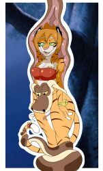 bottomless breasts cat_girl coils dazed disney femsub furry happy_trance hypnotic_eyes kaa kaa_eyes large_breasts long_hair maledom open_mouth orange_hair original plsgts sascha_(hypnofood) short_hair smile snake tail tail_holding the_jungle_book tiger_girl tongue tongue_out vore x-ray
