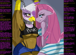 arms_above_head ass blush bondage breasts caption caption_only chains evil_smile femdom femsub furry gilda gryphon gryphon_girl horse_girl hwd171_(manipper) hypnotic_dance large_breasts long_hair manip midriff mind_break miniskirt my_little_pony open_clothes panties pink_hair pinkamena resisting short_hair skirt smile tech_control text underboob underwear western wings yuri