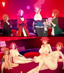  3d cyanstargazer fate/grand_order fate_(series) femsub francis_drake_(fate/grand_order) futaba_sakura happy_trance hi-fi_rush korsica_(hi-fi_rush) nipples nude persona_(series) persona_5 red_hair small_breasts tomo-chan_is_a_girl tomo_aizawa 