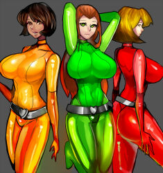  alex ass bodysuit breasts clover corruption female_only femsub green_eyes large_breasts latex long_hair red_hair sam totally_spies zxc 