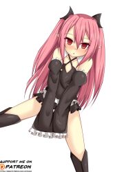  femsub krul_tepes open_mouth pink_hair red_eyes seraph_of_the_end sitting vampire yakai 