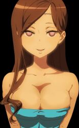  bare_shoulders blood body_control body_swap brain_removal brown_hair cleavage collarbone dorothy_(princess_principal) happy_trance large_breasts long_hair nude possession princess_principal screenshot stitches surgery towel 