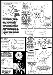  animal_ears bunny_ears bunny_girl clothed dialogue english_text faetomi femdom femsub multiple_girls original simple_background slime text white_background 