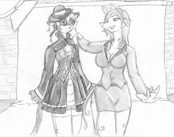 breasts expressionless female_only femdom femsub furry greyscale hypnotic_eyes large_breasts monochrome original ring_eyes skunk_girl standing standing_at_attention traditional