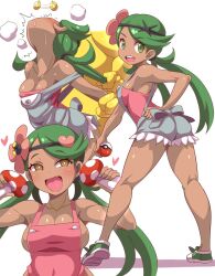  breasts coin dazed femsub glowing glowing_eyes green_hair hair_pulling happy_trance hypno konno_tohiro large_breasts long_hair mallow_(pokemon) multiple_views mushroom nintendo open_mouth pendulum pokeball pokemon pokemon_(creature) pokemon_sun_and_moon sweat 