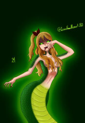 blonde_hair bottomless brown_eyes cleavage corruption evil_smile fairy_tail female_only femsub forked_tongue green_eyes leviathanmozart180 long_hair long_nails lucy_heartfilia monster_girl naga_girl nude ribbon scales side_ponytail slit_pupils smile snake_girl tail tattoo tongue tongue_out topless