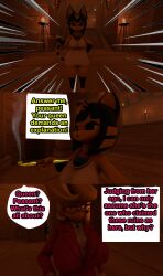  3d animal_crossing ankha_(animal_crossing) breasts callie_briggs comic female_only furry large_breasts nintendo swat_kats text 