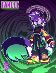  clothed drool english_text eye_color_change female_only femsub furry glowing_eyes midriff navel pink_eyes ruckuss solo sonic_the_hedgehog_(series) spanish_text tail tangle_the_lemur text translation_request 