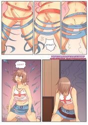  brown_hair comic elie_(rave_master) empty_eyes genderswap large_breasts pegasustgtf rave_master short_hair transformation transgender 