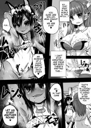 blush breasts comic drool female_only femdom femsub happy_trance licking long_hair original pheromones sekki_kettle small_breasts smell spiral_eyes sweat symbol_in_eyes text tongue tongue_out yuri