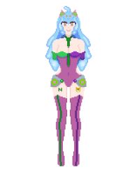  blue_hair cat_ears female_only femsub glowing_eyes happy_trance nyarukavt pink_eyes pixel_art slime slimevt tattoo tech_control tie virtual_youtuber white_hair 