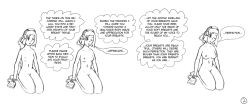 breast_expansion breasts comic dialogue drool female_only femsub hypnosisisgreat hypnotic_audio original short_hair simple_background sketch small_breasts solo tech_control text