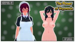 3d age_difference animated black_hair blush breasts comic cowgirl_position femsub glasses jay_(rollb) koikatsu! maid maledom penis purple_hair pussy robyn_(rollb) rollb sex smile spiral_eyes tagme text the_power_of_hypnosis twintails underwear undressing video