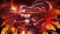 black_sclera claire_kagenou corruption eye_color_change femsub game_cg glowing_eyes hair_color_change long_hair looking_at_viewer mask official red_eyes smile the_eminence_in_shadow white_hair