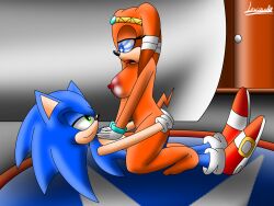  absurdres bottomless breasts cowgirl_position echidna_girl exkaizuhan femsub furry hedgehog_boy large_breasts nude open_mouth sex smile sonic_the_hedgehog sonic_the_hedgehog_(series) spiral_eyes symbol_in_eyes tikal topless 