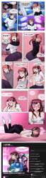 altered_common_sense before_and_after bodysuit brown_hair comic d.va erasethismail genderswap groping headphones long_hair overwatch recording streaming tech_control text tongue_out transformation transgender