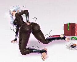 alien alternate_costume androgynous_dom ass ass_focus ass_grab aura barefoot blackftos blush breasts character_request christmas corruption crossover elf_ears english_text evil_smile femsub frieren frieren:_beyond_journey&#039;s_end happy_trance legs living_costume long_hair looking_at_viewer marvel_comics nail_polish nipples one_eye_open orange_hair parasite possession red_eyes slime smile spider-man_(series) symbiote tentacles text thighs toenail_polish venom_(marvel) white_hair wink