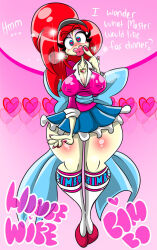  bimbofication bow breasts domestication earrings female_only femsub gong_chan hair_band hair_ornament happy_trance heart heart_eyes high_heels kneehighs large_breasts large_lips long_hair makeup nail_polish necklace pink_lipstick red_hair symbol symbol_in_eyes text 