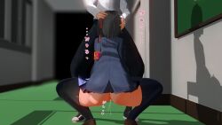 3d ahoge altered_common_sense ass clothed clothed_sex comic custom_maid_3d_2 fellatio femsub japanese_text maledom nameko672 no_panties oral original penis pussy_juice school_uniform skirt squatting squirting standing text thighhighs translated unaware