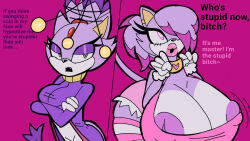 altered_common_sense animal_ears ass bimbofication blaze_the_cat breasts cat_girl clothed collar erect_nipples exposed_chest female_only femsub furry happy_trance huge_breasts lipstick oddtheball open_mouth smile sonic_the_hedgehog_(series) spiral_eyes symbol_in_eyes text