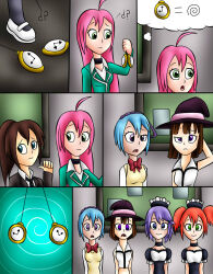 blue_hair comic empty_eyes femdom femsub happy_trance jerrydestrtoyer kai_(pieman754) kokoa_shuzen kurumu_kurono maid mizore_shirayuki moka_akashiya multiple_girls pendulum purple_hair red_hair rosario+vampire yukari_sendo