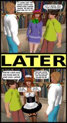  3d absurdres daphne_blake femsub fred_jones maid maid_headdress mind_controller scooby-doo_(series) tagme text thighhighs 