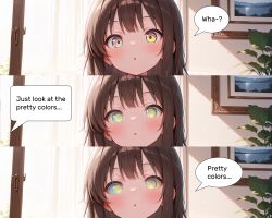 ai_art brown_hair confused femsub kaa_eyes katonryu_(generator) speech_bubble text
