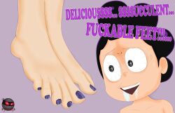  feet femsub hypno_ninja kyoka_jiro maledom minoru_mineta my_hero_academia purple_hair short_hair text 
