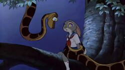  ai_art animated disney femsub furry judy_hopps kaa kaa_eyes maledom school_uniform sound tagme the_jungle_book video zootopia 