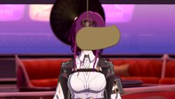  animated clothed earrings female_only femsub glasses honkai_star_rail kafka_(honkai_star_rail) pendulum purple_eyes purple_hair smile spiral_eyes tagme video vynil 