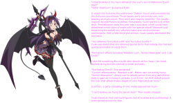  boots breasts caption caption_only demon_girl female_only gloves horns hypnoninja_(manipper) long_hair manip monster_girl opera_gloves purple_hair skirt smile succubus sword_art_online tail text thigh_boots wings yuuki_konno 
