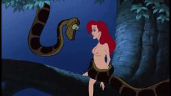 a113rist_(manipper) animated animated_gif ariel barefoot bottomless breasts coils disney feet femsub hypnotic_eyes imminent_vore kaa kaa_eyes maledom manip nude red_hair snake the_jungle_book the_little_mermaid topless 
