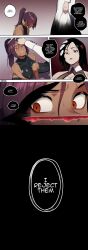  abscord absurdres black_hair bleach blood breasts clothed dark_skin defeated dialogue english_text female_only femsub long_hair maledom multiple_eyes multiple_girls multiple_subs nipples orihime_inoue possession purple_eyes red_eyes scared text torn_clothes yhwach_(bleach) yoruichi_shihoin 