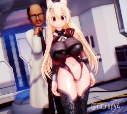  3d animal_ears animated blonde_hair blush breasts cat_ears cat_girl defeated empty_eyes expressionless femsub hair_ornament huge_breasts long_hair looking_at_viewer maledom midriff mmd nude open_mouth original pussy red_eyes ro_ropy4 sound tech_control thick_thighs thighs unaware video 