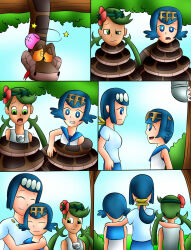 blue_hair comic disney green_hair jerrydestrtoyer kaa lana&#039;s_mother lana_(pokemon) mallow_(pokemon) multiple_girls nintendo pokemon snake the_jungle_book trance_break