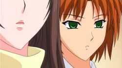 empty_eyes expressionless green_eyes kasatani_rie kasatani_youko orange_hair purple_eyes saiminjutsu_(series) saiminjutsu_2 screenshot tagme
