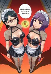  aged_up ai_art black_hair braid empty_eyes english_text expressionless femsub fishnets glasses hellsing002_(generator) high_heels leggings lingerie long_hair maid maid_headdress naruto_(series) pendulum sarada_uchiha short_hair standing standing_at_attention sumire_kakei text underwear 