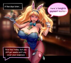  alternate_costume bimbofication blonde_hair bottle breasts bunny_ears bunny_girl bunnysuit clothed condom costume cuffs earrings eye_color_change fake_animal_ears feminization femsub fishnets genderswap gloves hair_band heart heart_eyes hourglass_figure huge_breasts looking_at_viewer male_pov money naruko naruto_(series) naruto_uzumaki penemueart pink_eyes pov pov_dom symbol_in_eyes tail tray twintails very_long_hair 