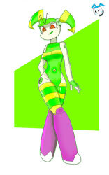 alternate_color_scheme breasts corruption crisisaura evil_smile female_only femsub hand_on_hip jenny_wakeman large_breasts my_life_as_a_teenage_robot nickelodeon red_eyes robot robot_girl simple_background smile solo standing watermark