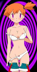  empty_eyes femsub jimryu misty nintendo orange_hair panties pokemon pokemon_(anime) short_hair spiral underwear undressing 
