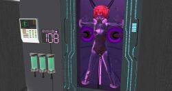  3d anal bodysuit brain_drain cables catsuit custom_maid_3d_2 double_penetration female_only femsub gas_mask monitor progress_indicator red_hair restrained short_hair small_breasts solo tech_control twintails urakichi vaginal visor wires 